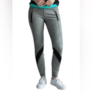 Lululemon Inspire Tight Il Mesh 10 Heathered Black Teal size 4-6.